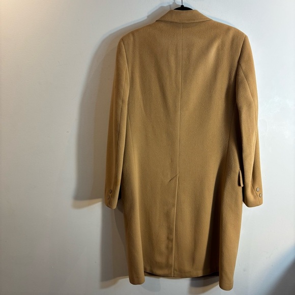 THE FOURSOME Sz L (estimated) 100% Cashmere Camel Coat Union Made Peak Lapel - Picture 8 of 12